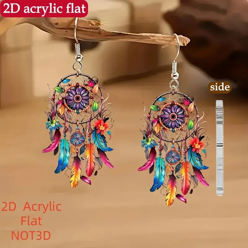 women's bohemian dreamcatcher like pendant earrings women's bohemian dreamcatcher like pendant earrings