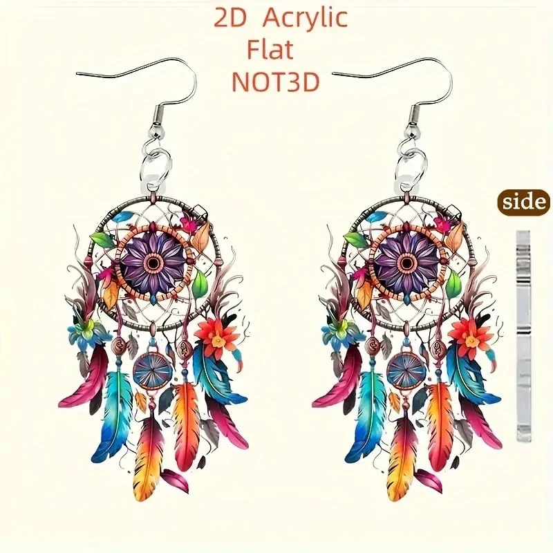 women's bohemian dreamcatcher like pendant earrings women's bohemian dreamcatcher like pendant earrings